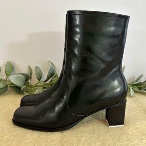 Talbots Ingrid black leather boot size 8.5 N NARROW Heel